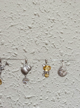 S925纯银天然水晶吊坠项链轻奢小众高级感金铲铲锁骨链配饰