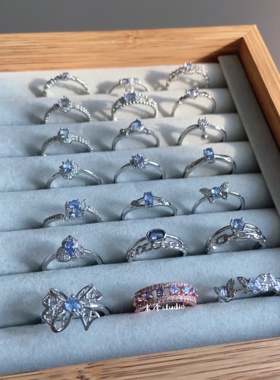 末泽 坦桑石合集戒指百搭简约彩宝水晶ins小众高级感饰品日常休闲