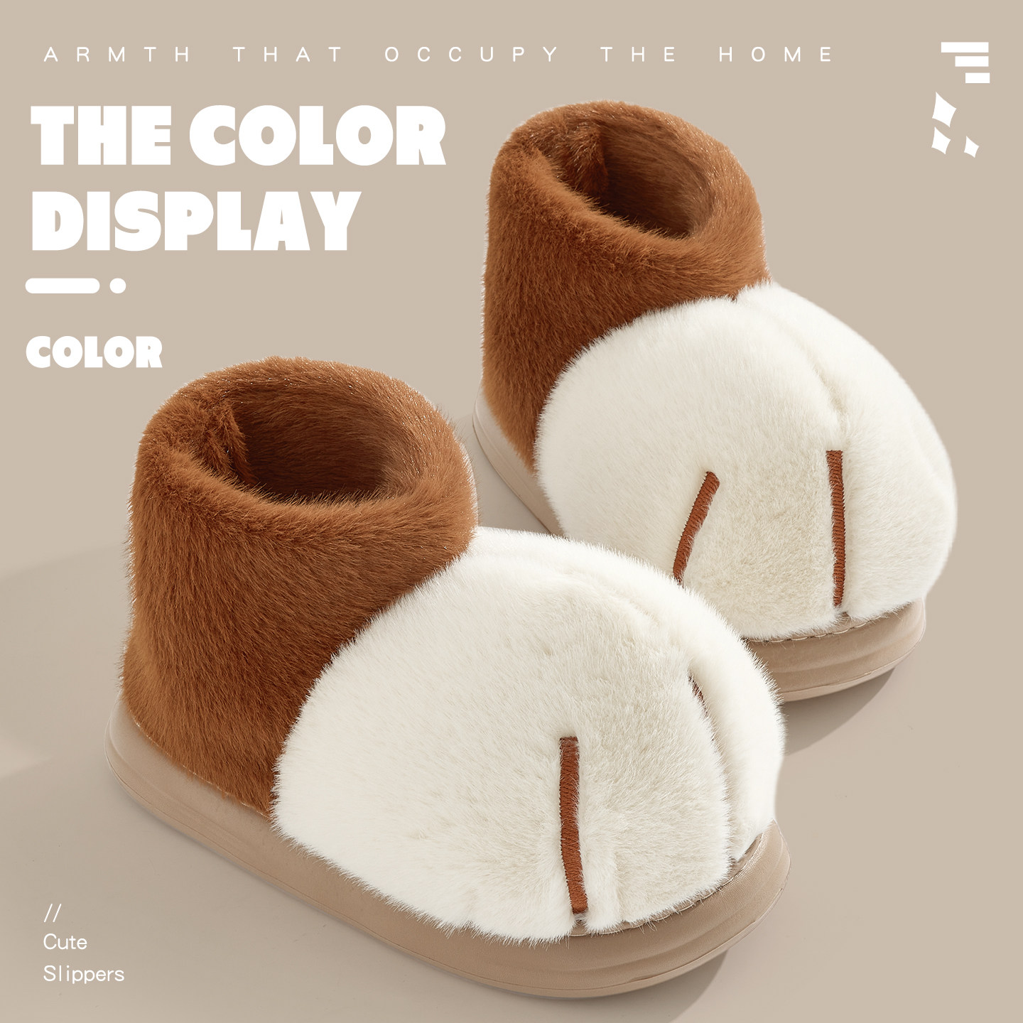 雪球大猫爪棉拖鞋女款2025新款冬季包跟女士棉鞋毛毛加绒加厚保暖,淘宝优惠券,粉丝福利购,淘宝优惠卷