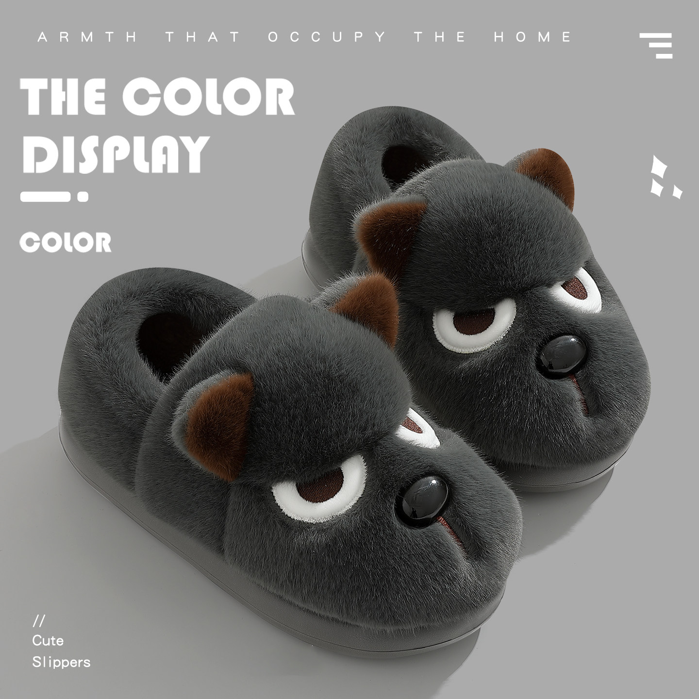 小狗棉拖鞋男士冬季2025新款家居加绒加厚底包跟保暖棉鞋女士外穿,淘宝优惠券,粉丝福利购,淘宝优惠卷