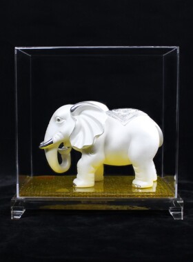 足银大象摆件一对家居电视柜招财对象中式客厅玄关酒柜装饰品开业