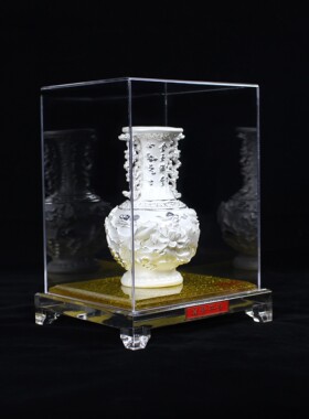 纯银花瓶摆件工艺品花开富贵金玉满堂中式玄关乔迁新房装饰品平安