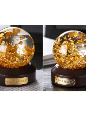 欢迎订制金箔风水转运球水晶球风生水起港珠澳大桥纪念商务礼品