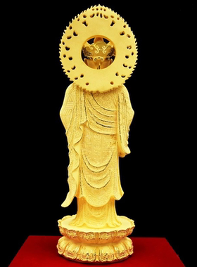 绒沙金地藏王菩萨 家居摆件 金银工艺礼品供奉地藏王家庭客厅装饰