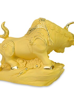 金牛摆件 绒沙金保险金融公司开门红年会展会送客户生肖牛 礼品