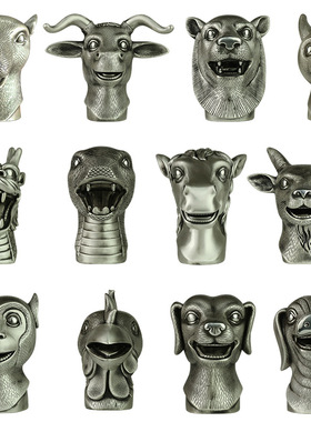 十二生肖银兽首摆件纯银鼠牛虎兔龙蛇马羊猴鸡狗猪圆明园全套礼品