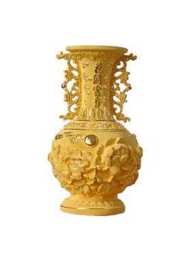 绒沙金花瓶工艺品摆件 客厅装饰品 大展鸿图办公家居酒店中式礼品