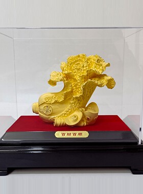 绒沙金白菜百财百顺摆件开业乔迁礼品玄关客厅办公室装饰工艺品