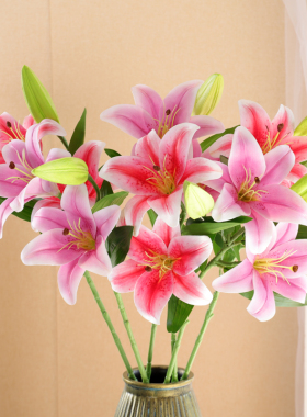 客厅假花莱雅花艺百合花套装