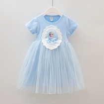 Childrens Clothing Girl Aisha Princess Skirt Little Girl Fairy Skirt Summer New Baby Cotton Elsa Short-Sleeved Dress