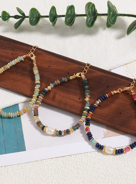 英国cherry kitty欧美波西米亚复古小众撞色手串轻奢气质混色