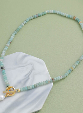 英国cherry kitty新款彩色石串珠项链女高级感ins简约度假风ot扣