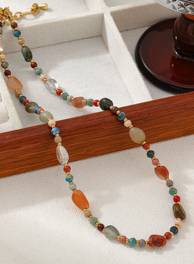 英国cherry kitty新款石捷克珠串珠项链不褪色女轻奢复古小众