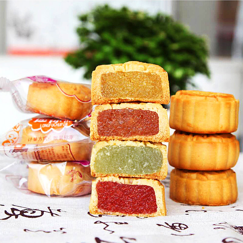 屁兜熊旗舰店现做直销30个装迷你水果小月饼广式五仁凤梨豆沙黑芝麻多口味零食0