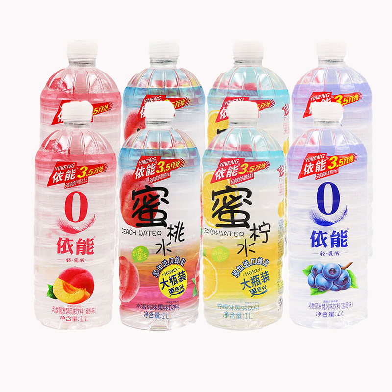 依能蜜柠蜜桃水1L*12大瓶装整箱批特价蓝莓柠檬轻乳酸果味饮料品-图3