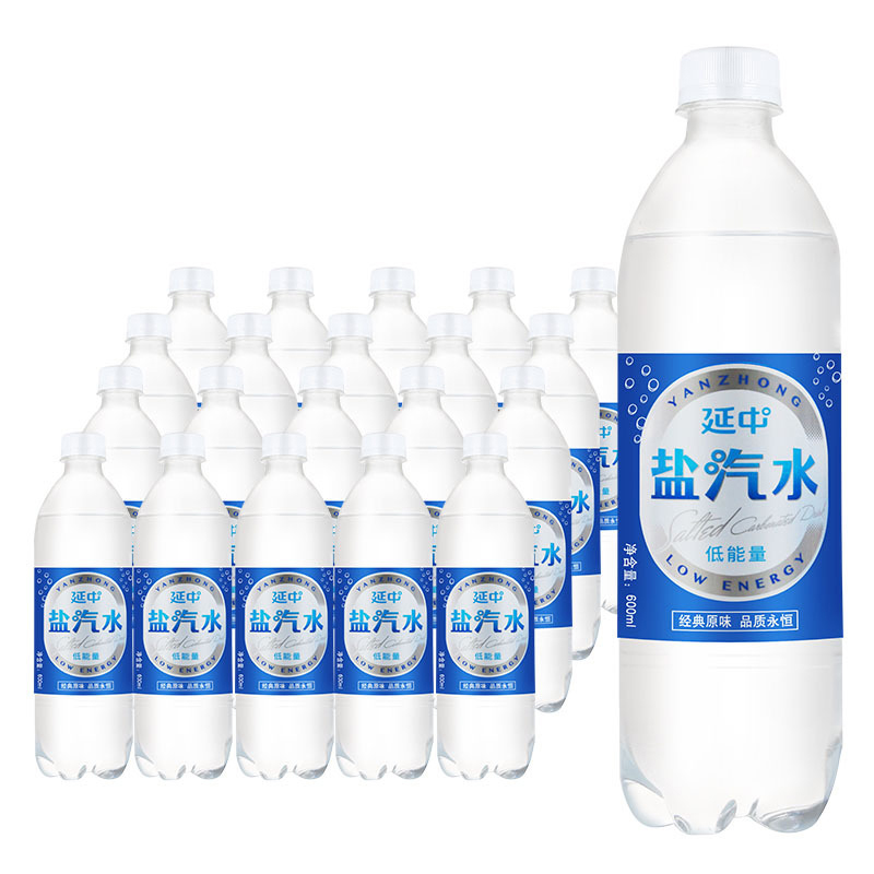 上海延中盐汽水600ml*20瓶整箱批发特价网红汽水碳酸饮料咸味饮品 - 图0