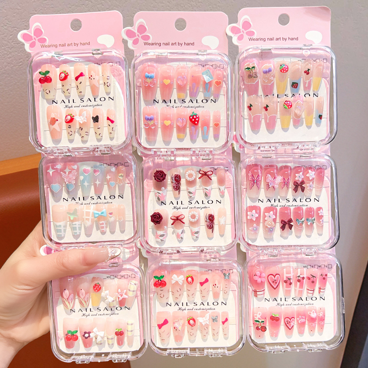 新年儿童穿戴甲樱桃蝴蝶结8-12岁学生党专用指甲贴过年礼物美甲贴,淘宝优惠券,粉丝福利购,淘宝优惠卷