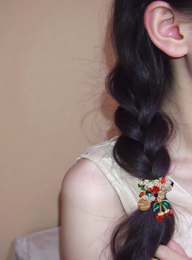 韩国水钻彩色水晶手链两用发圈