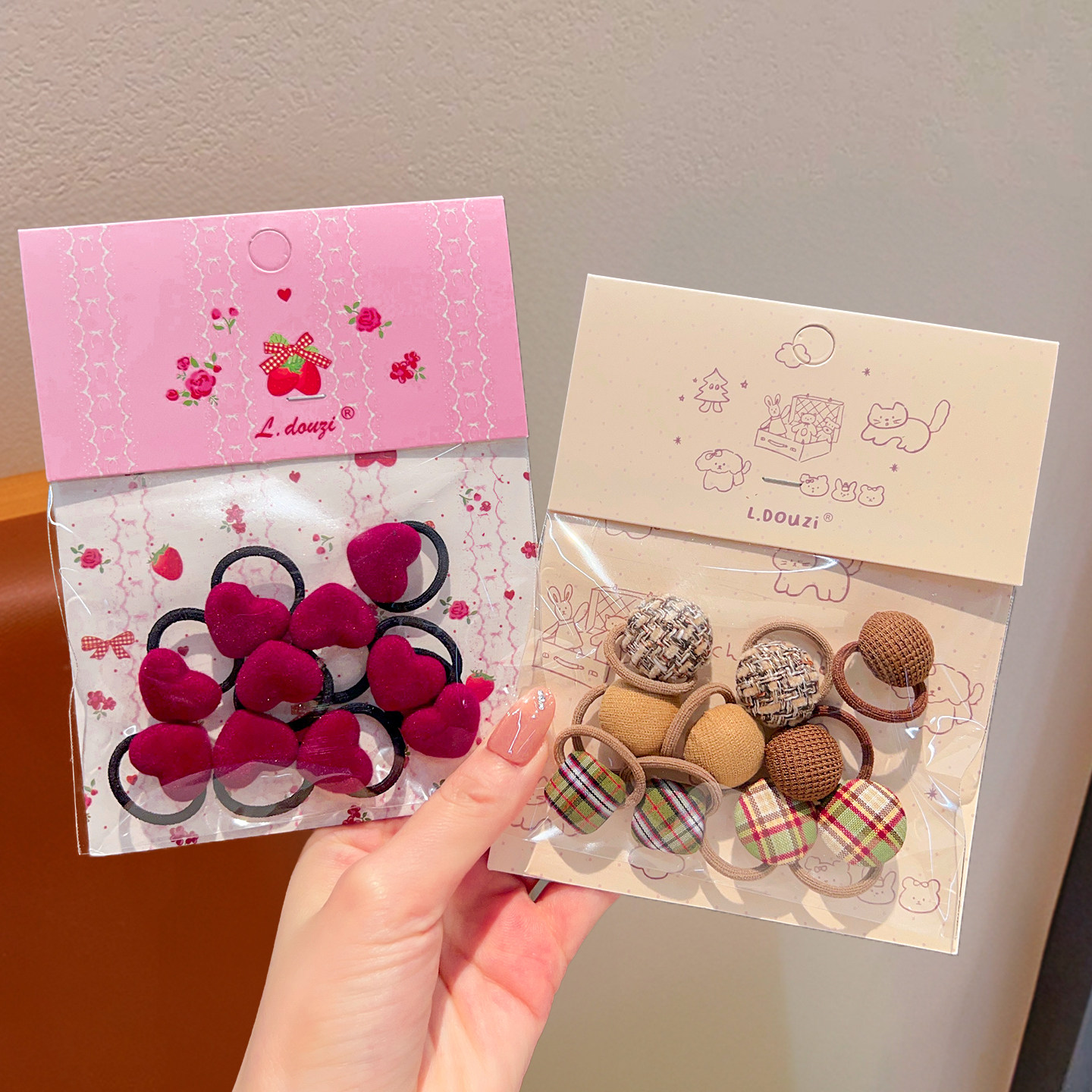 皮筋女儿童植绒拇指发圈女童红色新年头绳宝宝小啾啾发绳皮套发饰,淘宝优惠券,粉丝福利购,淘宝优惠卷