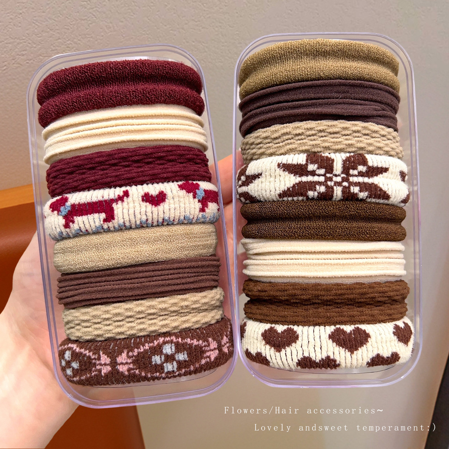 高弹力加粗毛巾圈头绳女扎发皮筋新年酒红色发饰不伤发无接缝发绳,淘宝优惠券,粉丝福利购,淘宝优惠卷