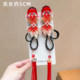 New Year festive children's wig tassel hairpin New Year's greetings red bow koi hairpin girls hair accessories