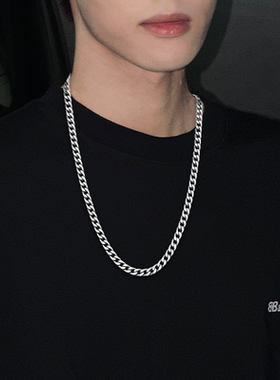 潮牌百搭钛钢古巴项链男嘻哈风链子女生款高街锁骨男士配饰