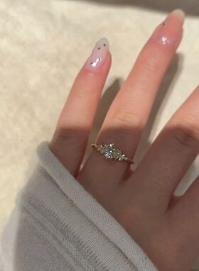 新款柏林情书闪钻戒指女气质轻奢高级感小众设计简约百搭开口指环
