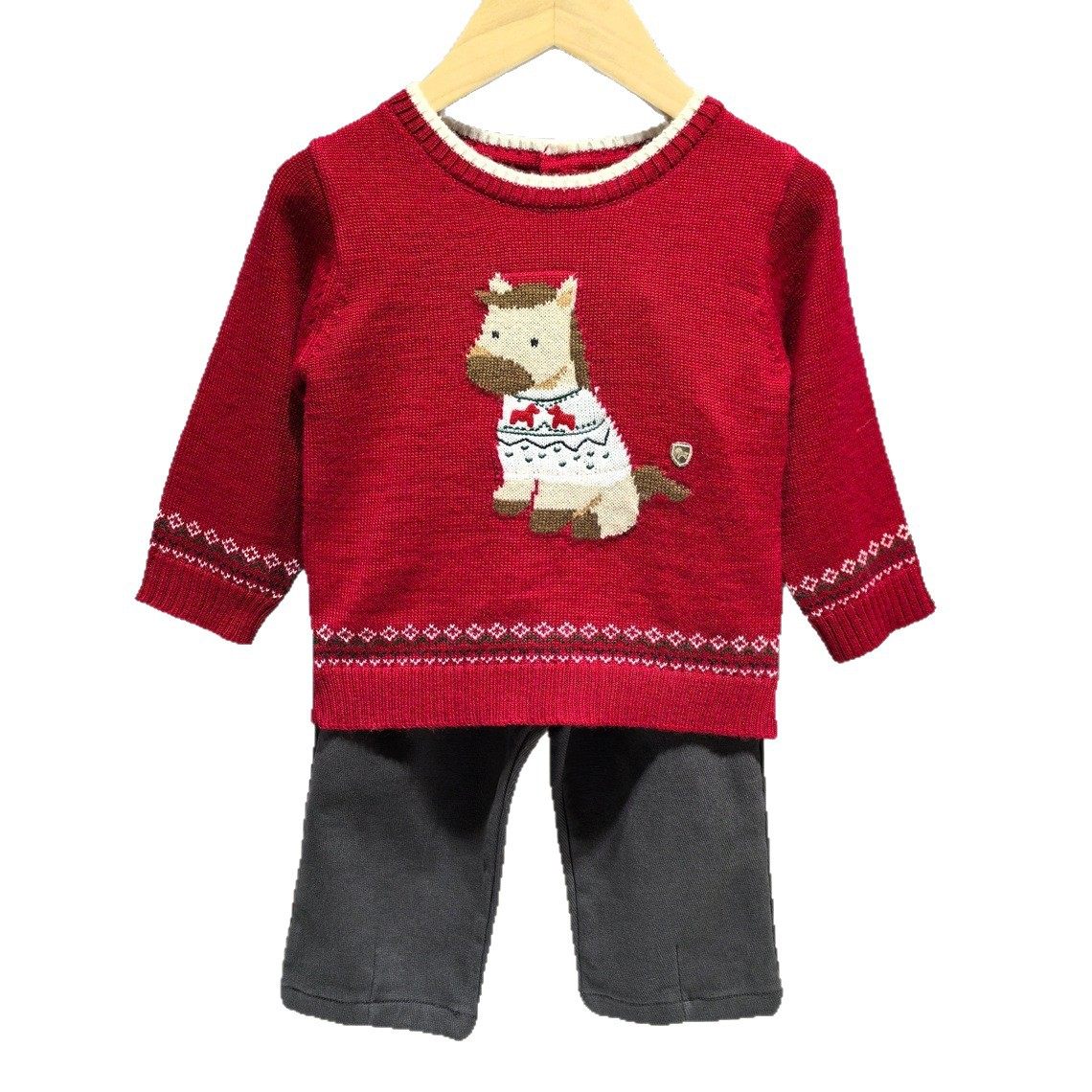 YD秋冬款男女宝宝羊毛毛衣抓绒打底裤2件套装TZ610701过年新衣,淘宝优惠券,粉丝福利购,淘宝优惠卷