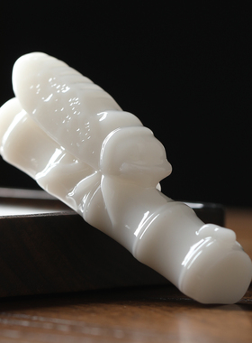 冰种璞玉一鸣惊人创意摆件中式客厅书房装饰品白色高端收藏工艺品