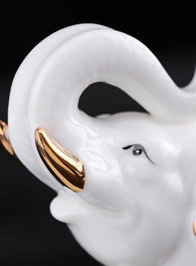 陶瓷大象摆件招财办公室客厅玄关酒柜家居装饰品镇宅小象工艺品