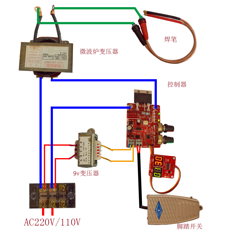 NY-D01点焊机控制板 调节时间电流 数码显示 点焊机变压器控制器 - 图2