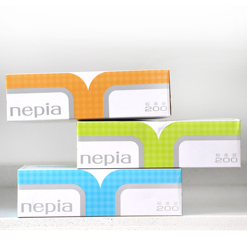 nepia盒装纸巾/经典标准200面纸 志同家居抽纸