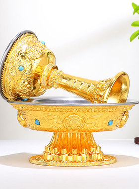 八吉祥修供护法杯 西藏式供水杯 密宗民族用品 佛前全鎏金供佛杯