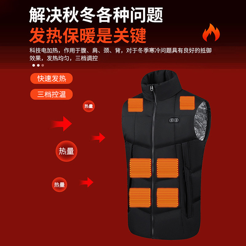 冬季智能发热马甲男女户外充电加热衣服老中青年保暖背心坎肩马夹,淘宝优惠券,粉丝福利购,淘宝优惠卷