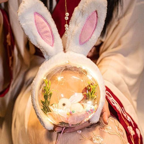 Украшение для ногтей, детская портативная подвеска, кролик, фонарь, декоративные цветы ручной работы, DIY