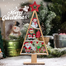 Christmas small desktop Christmas tree wooden pendulum pieces Home dress Costume Props Kindergarten Scene Arrangement Decorations