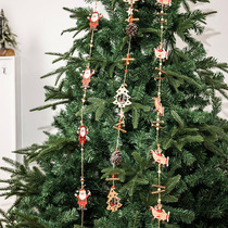 Christmas Christmas Tree Scene Placement Decorative Atmosphere Pendant home Small Santa Claus Deer Wood Hanging Accessories