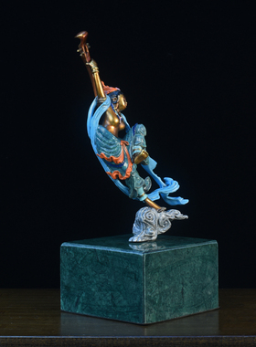 纯铜琵琶神女摆件新中式禅意仙女