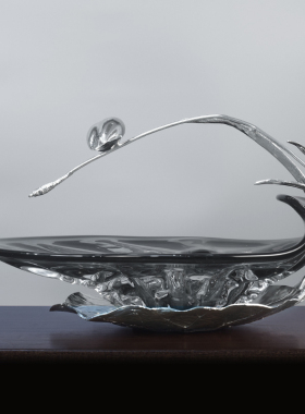 黄铜玻璃轻奢高档家用客厅果盘