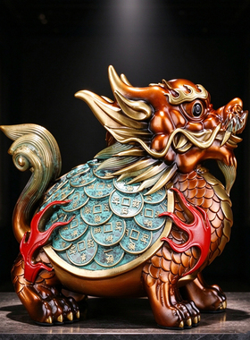 纯铜龙龟摆件龙头龟八卦龟制礼品