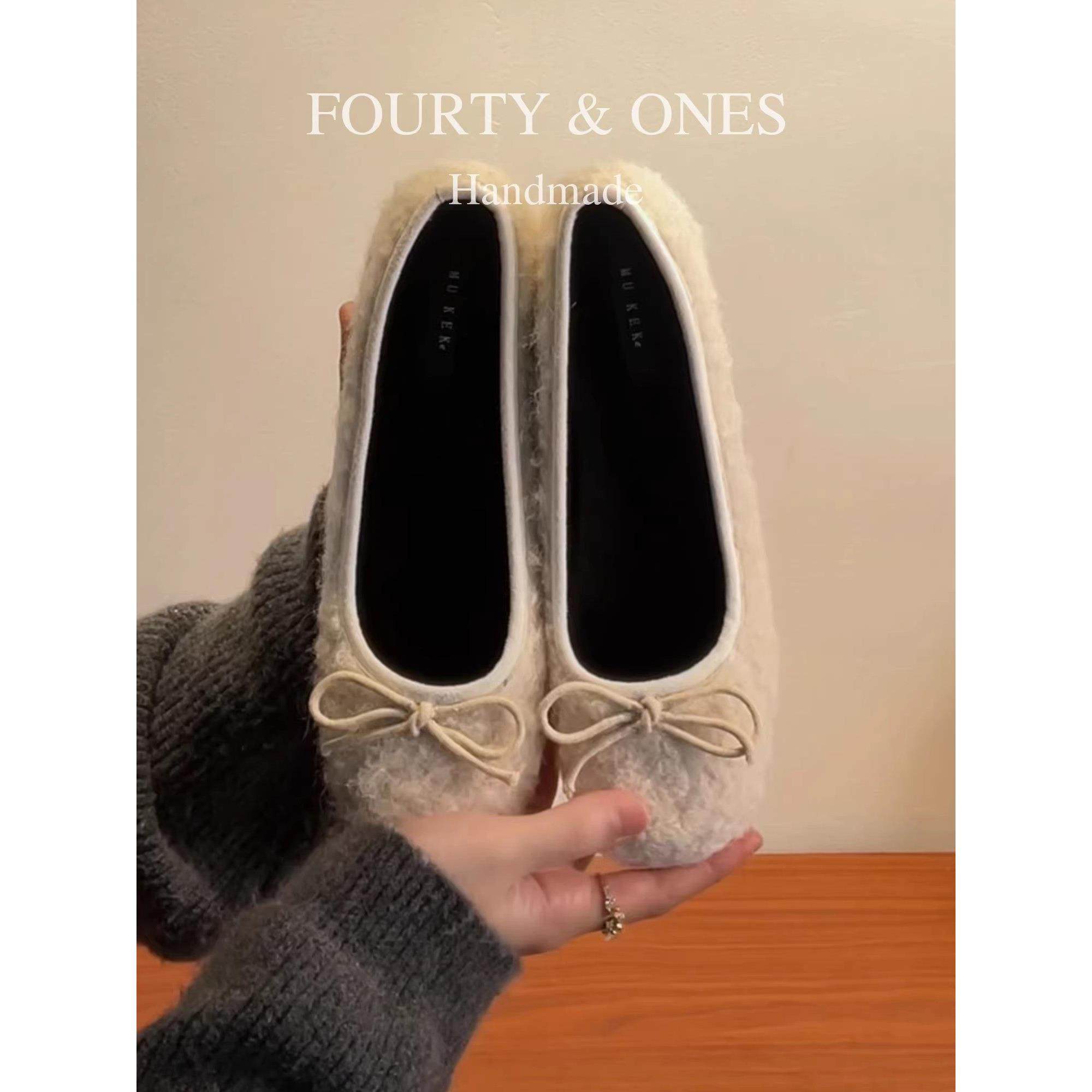 羊毛版~芭蕾风毛绒蝴蝶结玛丽珍鞋女内增高毛毛鞋配裙子浅口单鞋,淘宝优惠券,粉丝福利购,淘宝优惠卷