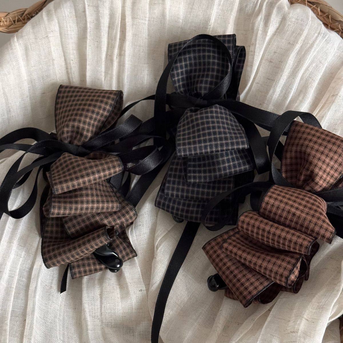 织带格纹蝴蝶结发夹高级感精致女后脑勺香蕉夹大号复古扭扭夹头饰,淘宝优惠券,粉丝福利购,淘宝优惠卷