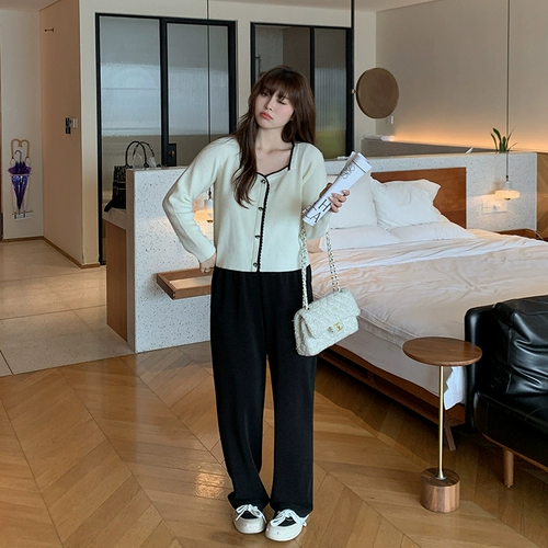 Штаны, высокая талия, свободный прямой крой