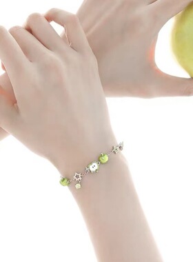 青苹果味的夏天～原创清爽苹果手链小众设计高级感甜酷新款手环