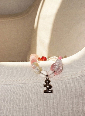 tagi青提小花硬糖耐磨手机链手工珠串挂链手腕短款防