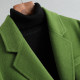 双面大衣女中长款2025春季竹绿色小个子西装领双面羊绒毛呢外套