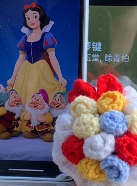 星选迷你白雪公主花束手捧花挂件小礼物diy毛线钩织材料包车钥匙