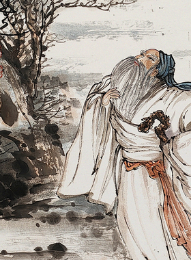 孤品收藏仅此一张庄子观木国画