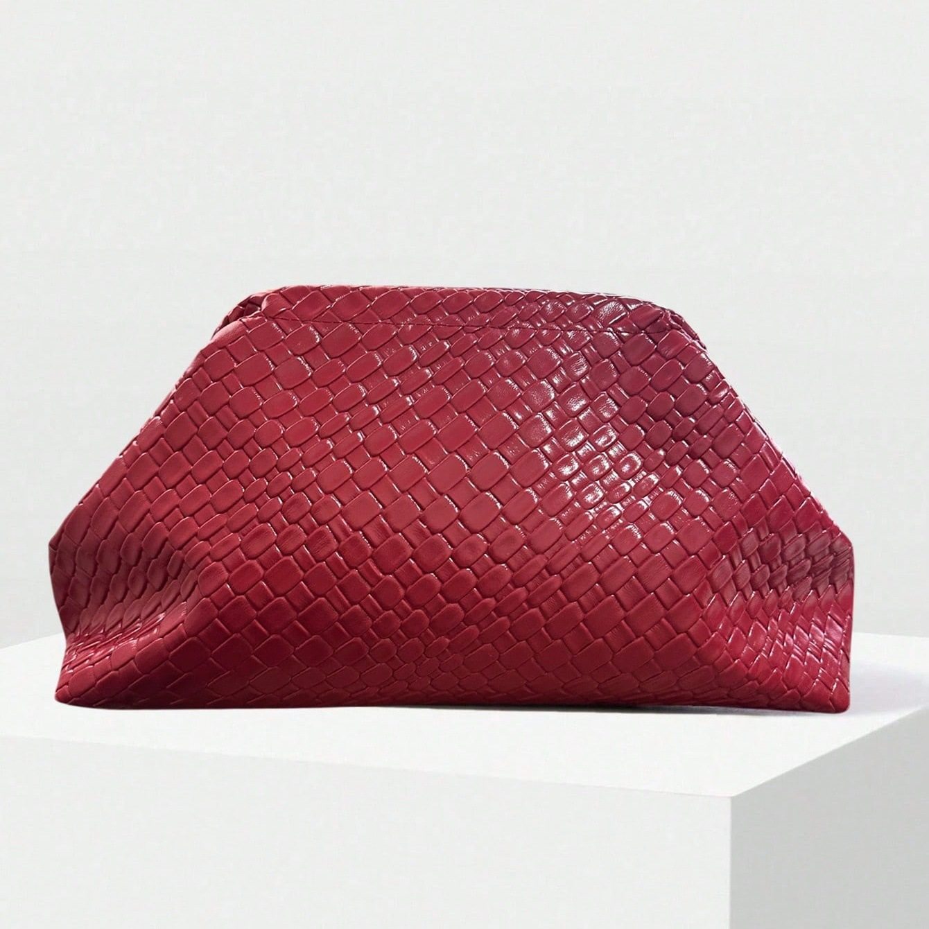 2026春季新款编织纹晚宴包女士钱包安哥拉红手拿包高质感创意婚包,淘宝优惠券,粉丝福利购,淘宝优惠卷