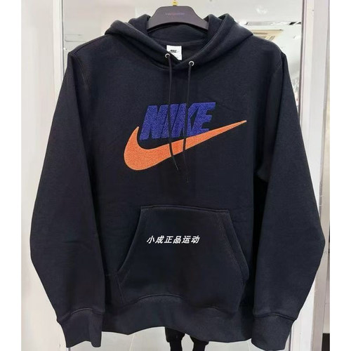 耐克植绒LOGO男女宽松加绒保暖连帽套头卫衣 FN3105-010-104-323 - 图2